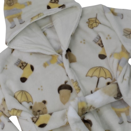 Roupão Microfibra Estampa Sortida com Capuz 543794 - Baby Nice - Minasrey